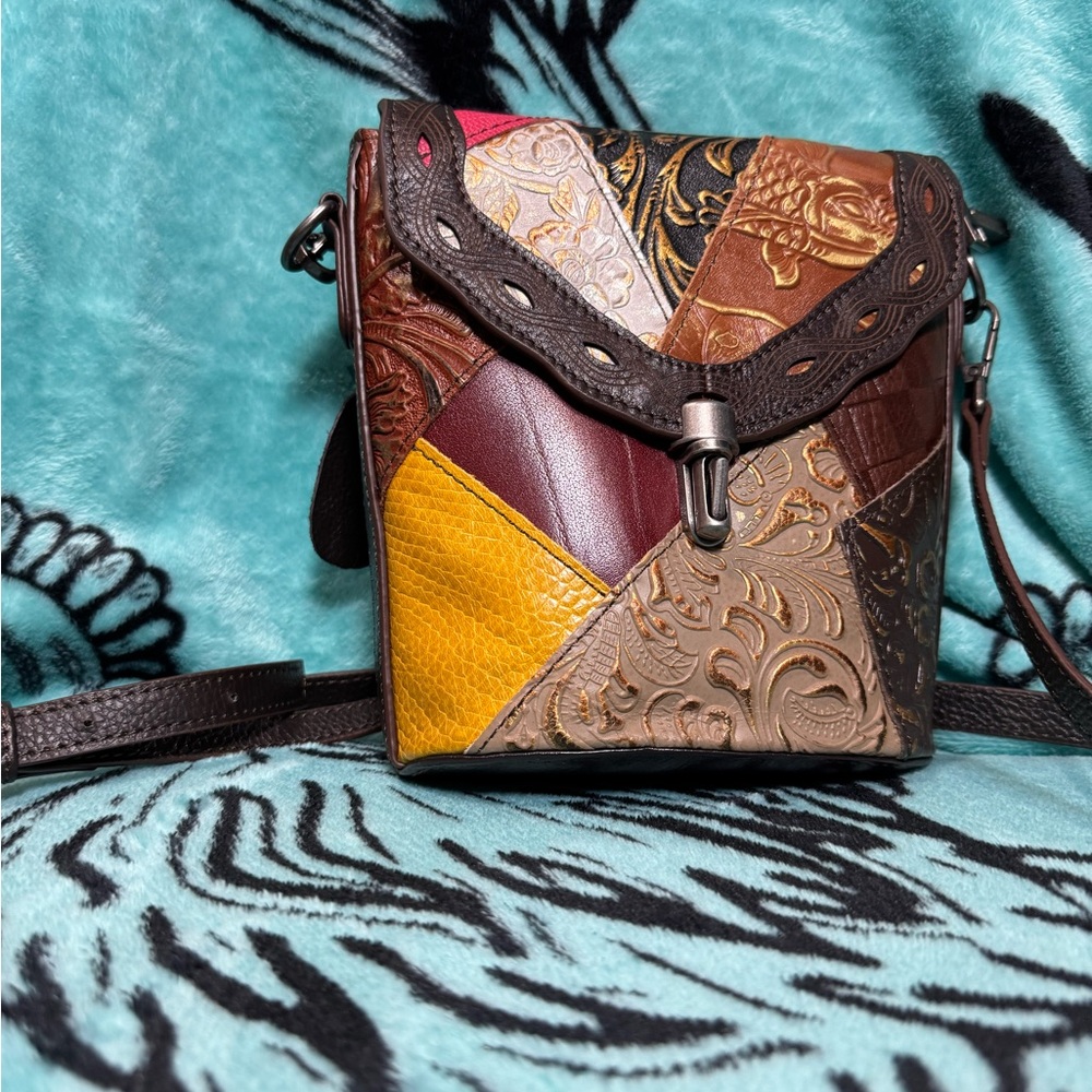 Patchwork Leather Crossbody Bag in Multicolor